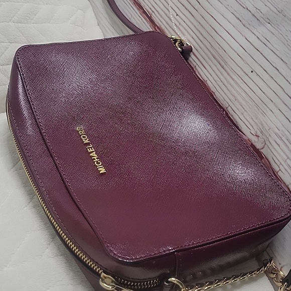 Michael Kors Women's Burgundy Crossbody Bag - Picture 2 of 8